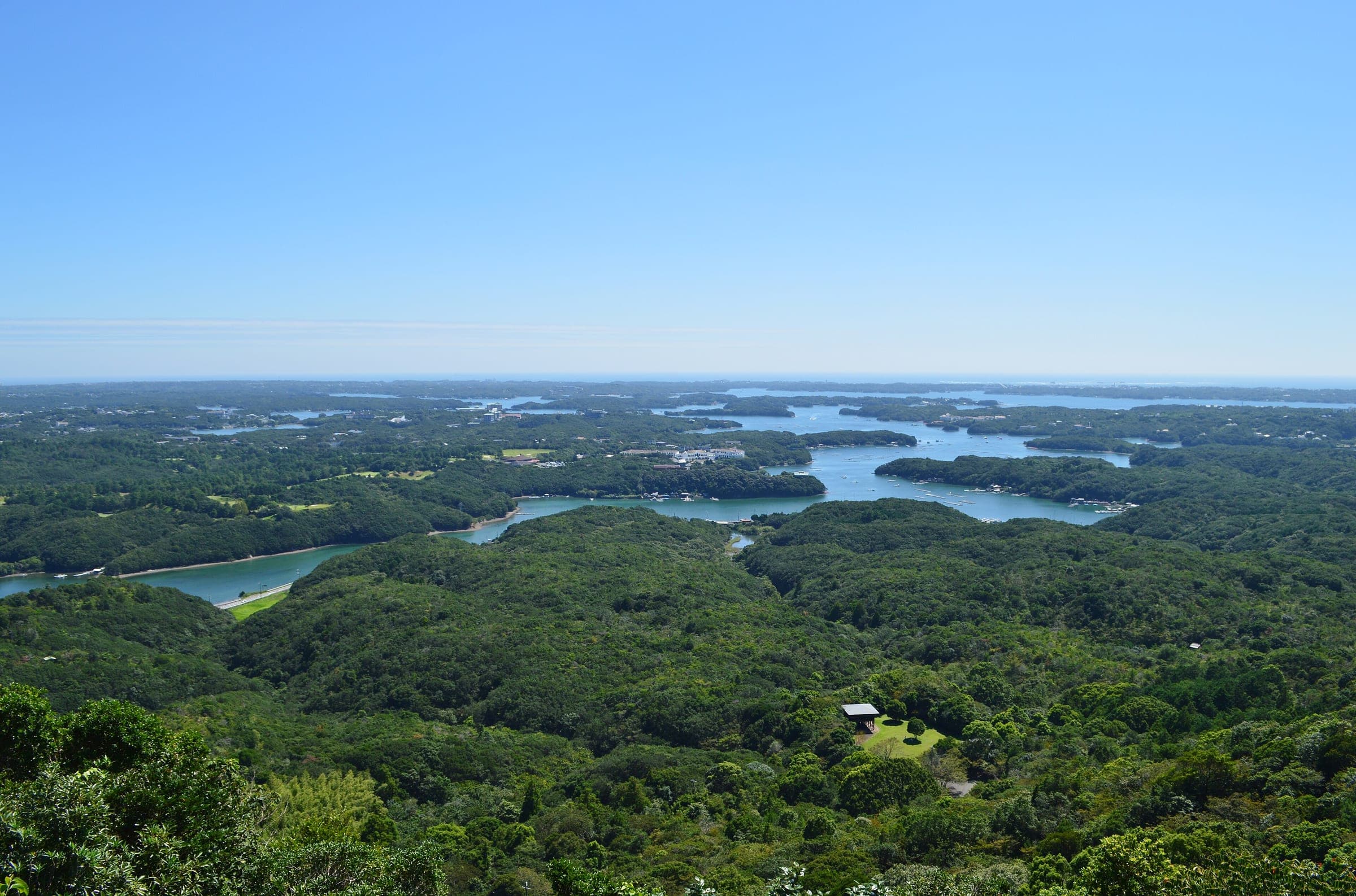 Wooded islands and inlets fill Ago Bay in Ise-Shima below the Yokoyama viewpoint